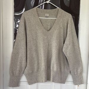 A New Day Gray/Beige V-Neck Sweater Soft Knit Casual Pullover Knit Top Size XXL